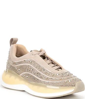 Steve Madden Fury-R Rhinestone Mixed Media Chunky Sneakers