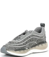 Steve Madden Fury-R Rhinestone Mixed Media Chunky Sneakers