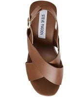 Steve Madden Galaxy Leather Platform Wedge Sandals