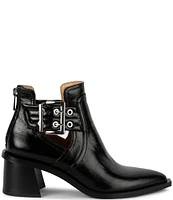 Steve Madden Gatewood Leather Buckle Detail Pointed Toe Booties