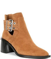 Steve Madden Gatewood Suede Buckle Detail Pointed Toe Booties