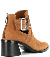 Steve Madden Gatewood Suede Buckle Detail Pointed Toe Booties