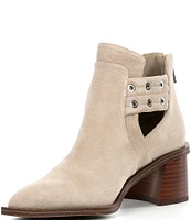 Steve Madden Gatewood Suede Buckle Detail Pointed Toe Booties