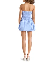 Steve Madden Gigi Poplin Stripe Print Strapless Bubble Skirt Mini Dress
