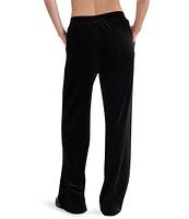 Steve Madden Gilda Stretch Velvet Straight Wide Leg Pull-On Pants