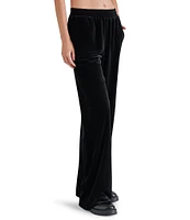 Steve Madden Gilda Stretch Velvet Straight Wide Leg Pull-On Pants