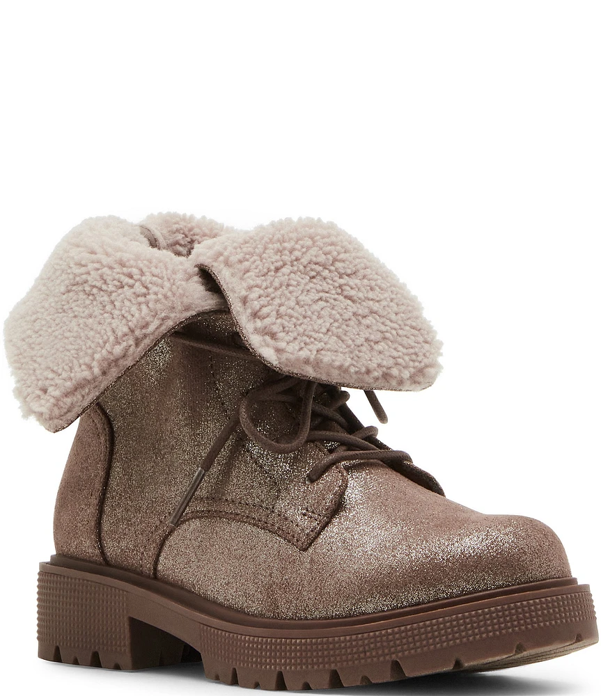 Steve Madden Girls' J-Gunner Lace-Up Fur Lined Boots (Youth)