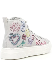 Steve Madden Girls' J-Leahh Beaded Hi-Top Sneakers (Youth)