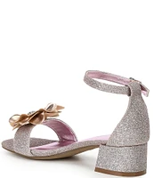 Steve Madden Girls' J-Lessa Glitter Fabric Jewel Embellished Flower Dress Sandals (Youth)