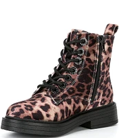 Steve Madden Girls' J-Nolita Cheetah Print Moto Boots (Youth)