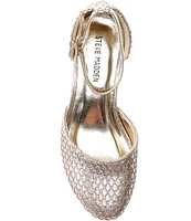 Steve Madden Girls' J-Prettyy Mesh Metallic Jewel Pumps (Youth)