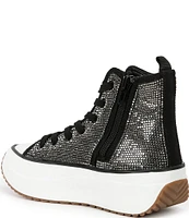 Steve Madden Girls' J-Winstnr Rhinestone Embellished Hi-Top Sneakers (Youth)