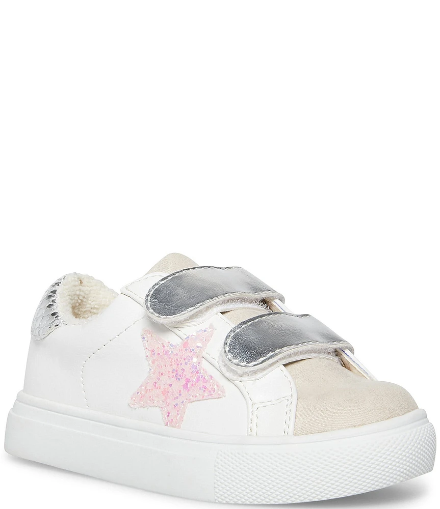 Steve Madden Girls' T-Rezume Glitter Star Detail Alternative Closure Sneakers (Toddler)