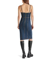 Steve Madden Giselle Denim Scoop Neck Sleeveless Dress