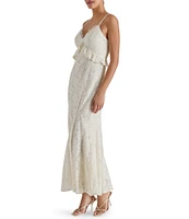 Steve Madden Gracie Lace V-Neckline Sleeveless Slip Maxi Dress