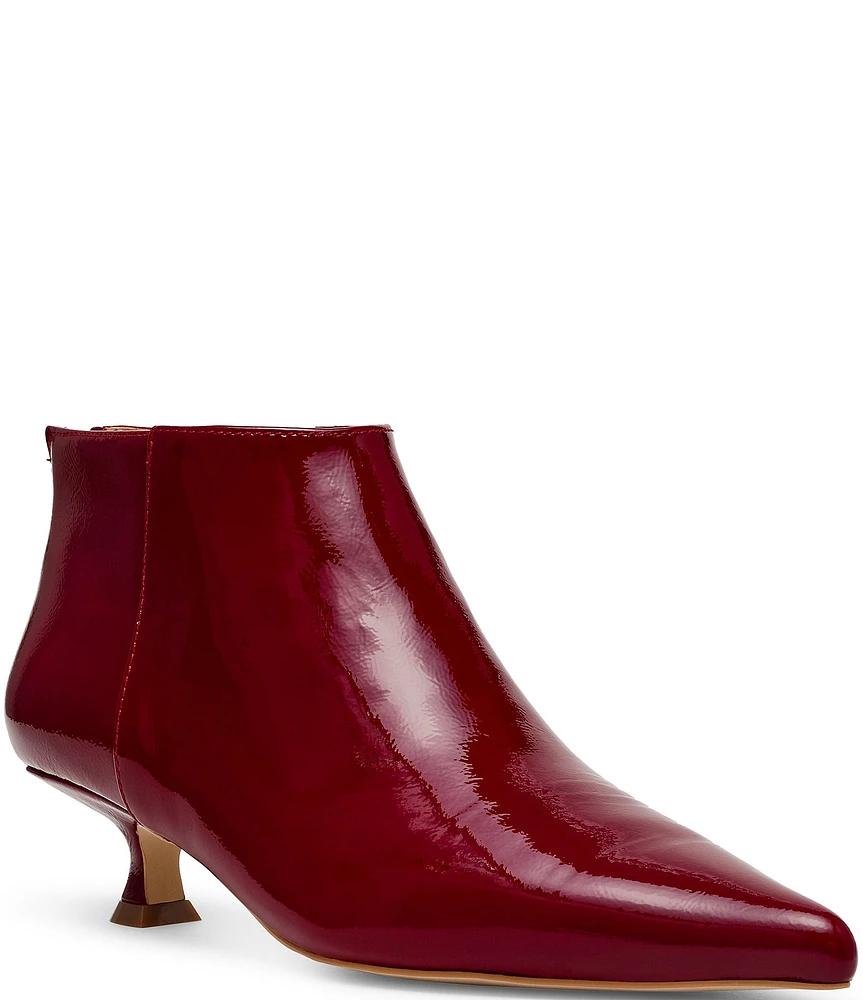 Steve Madden Grant Patent Leather Kitten Heel Ankle Booties