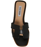 Steve Madden Hadyn Leather Flat Slide Sandals