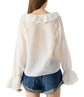 Steve Madden Hampton V-Neck Long Sleeve Ruffle Top