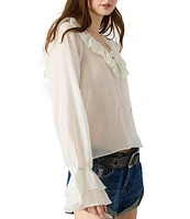 Steve Madden Hampton V-Neck Long Sleeve Ruffle Top