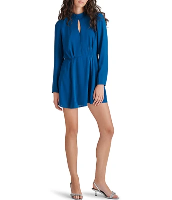 Steve Madden Hope Georgette Mock Neck Long Sleeve Mini Dress