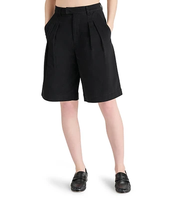 Steve Madden Ivana Twill Pleated Shorts