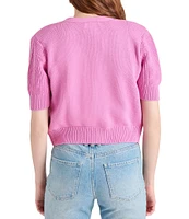 Steve Madden Janae Knit V-Neck Long Sleeve Cropped Cardigan