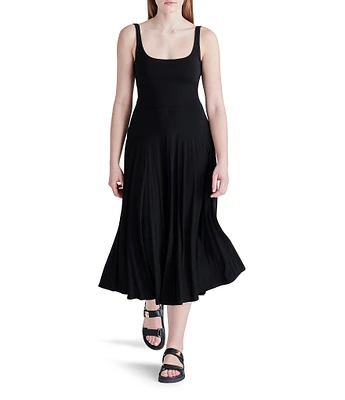 Steve Madden Jayden Square Neck Sleeveless A-Line Midi Dress