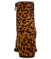 Steve Madden Jozie-L Leopard Print Haircalf Block Heel Booties