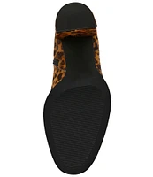 Steve Madden Jozie-L Leopard Print Haircalf Block Heel Booties