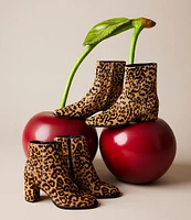 Steve Madden Jozie-L Leopard Print Haircalf Block Heel Booties