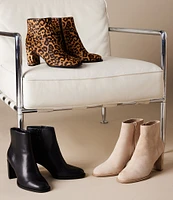 Steve Madden Jozie-L Leopard Print Haircalf Block Heel Booties