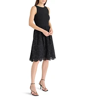 Steve Madden Julian Scoop Neck Sleeveless Eyelet Dress
