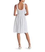 Steve Madden Julian Scoop Neck Sleeveless Eyelet Dress