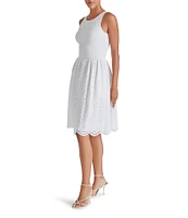 Steve Madden Julian Scoop Neck Sleeveless Eyelet Dress