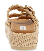 Steve Madden Karrigan Raffia Woven Platform Sandals