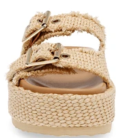 Steve Madden Karrigan Raffia Woven Platform Sandals