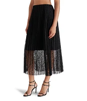 Steve Madden Keira Lace Pleated Midi Skirt