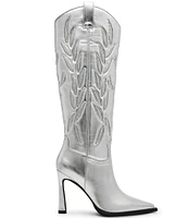 Steve Madden Kinzee-R Metallic Rhinestone Embellished Tall Western Boots