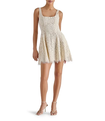 Steve Madden Knightley Lace Scoop Neck Sleeveless A-Line Mini Dress