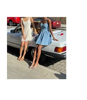 Steve Madden Knightley Lace Scoop Neck Sleeveless A-Line Mini Dress