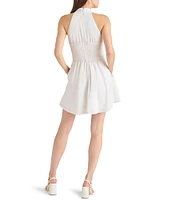 Steve Madden Kosta Linen Crossover Halter Neck Sleeveless Mini Dress