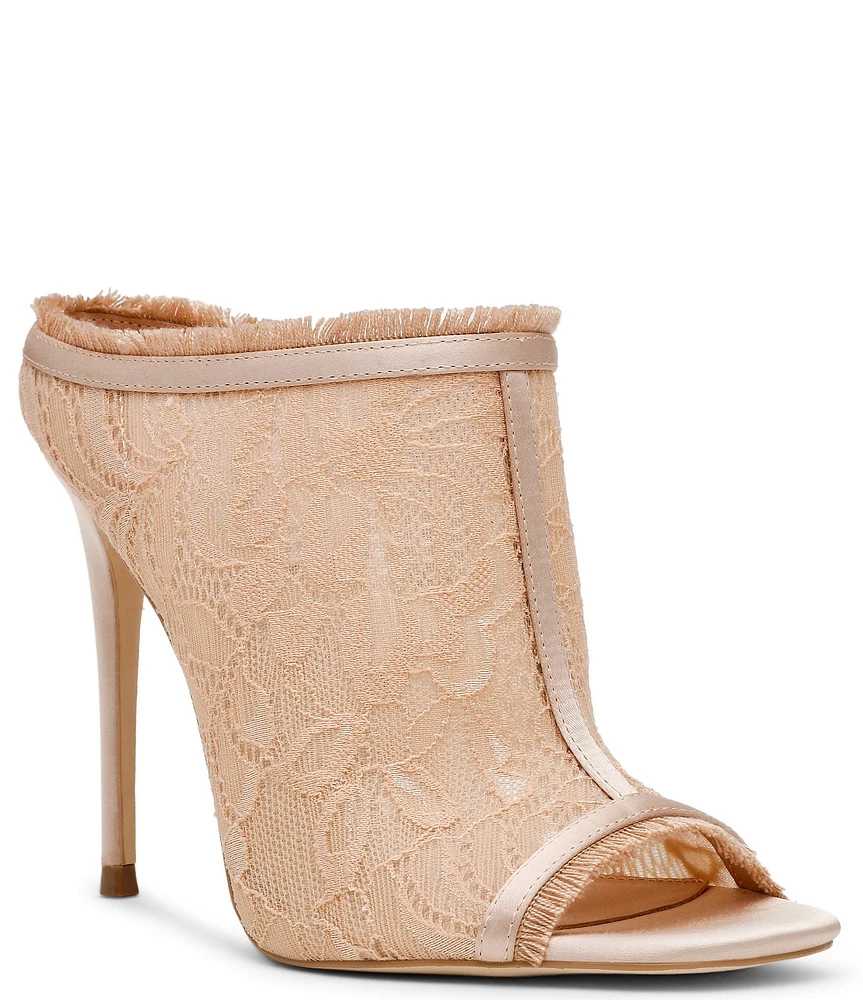 Steve Madden Kourt Satin Lace Stiletto Dress Sandals