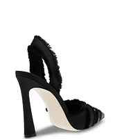 Steve Madden Larysa Satin Frayed Slingback Pumps