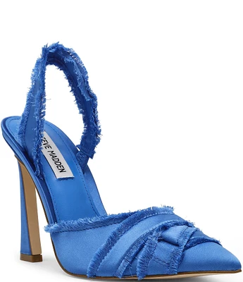 Steve Madden Larysa Satin Frayed Slingback Pumps