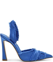 Steve Madden Larysa Satin Frayed Slingback Pumps