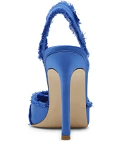 Steve Madden Larysa Satin Frayed Slingback Pumps