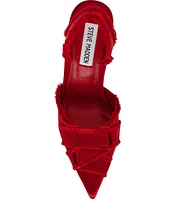 Steve Madden Larysa Satin Frayed Slingback Pumps