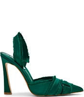 Steve Madden Larysa Satin Frayed Slingback Pumps