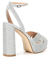 Steve Madden Laurel Glitter Fabric Platform Dress Sandals