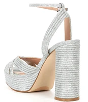 Steve Madden Laurel Glitter Fabric Platform Dress Sandals